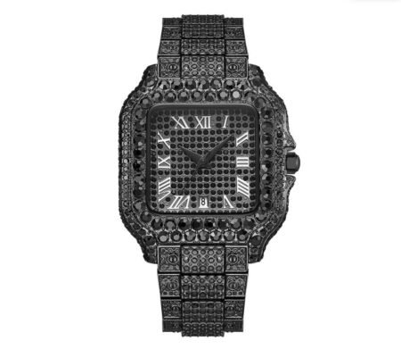 Straight European Hip Hop Diamond Quartz Wrist Watch