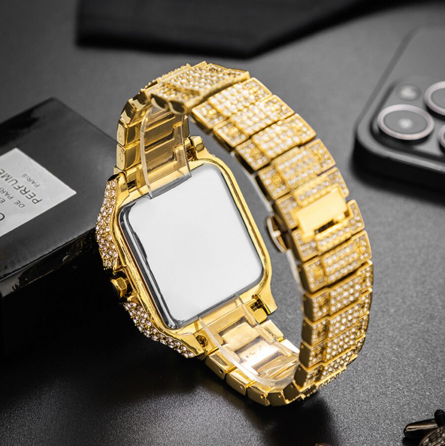 Straight European Hip Hop Diamond Quartz Wrist Watch - Image 12