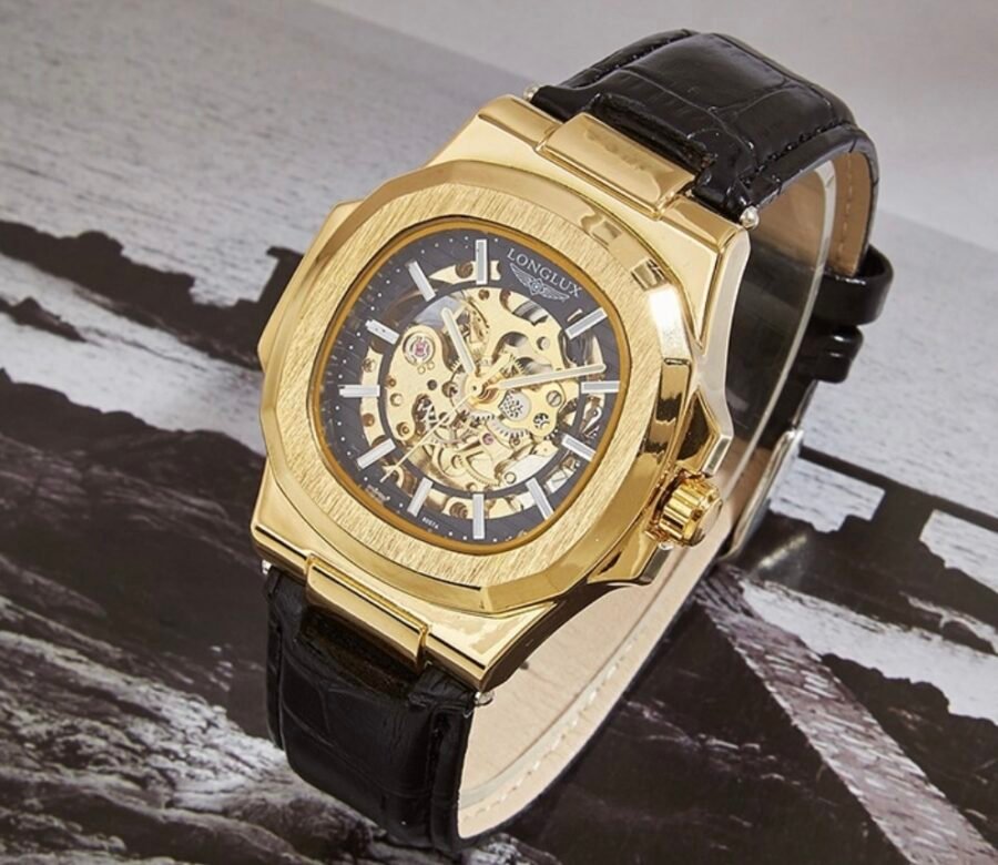 Barrel-shaped Leather Belt Men's Waterproof Mechanical Watch - Image 5