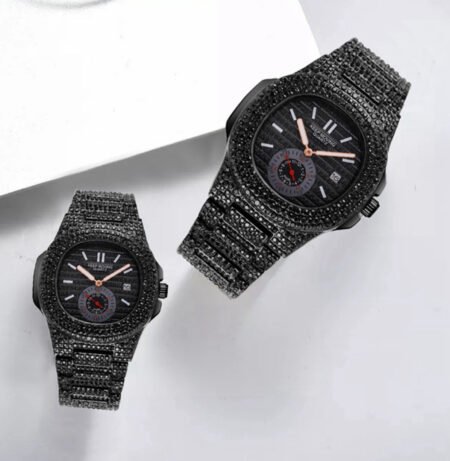 Fashion And Fully Jewelled Calendar Quartz Watch