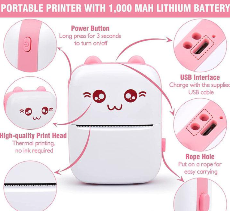 Portable Mini Pocket Printer BT Thermal Printer E004 - Image 8