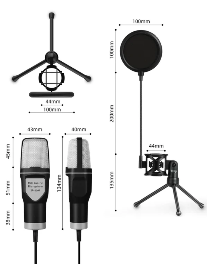 Clear Full RGB Capacitor Esports Gaming Desktop Microphone Computer Microphone M02 - Image 2