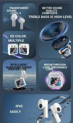 Smart Headphones With LCD Display E01 - Image 4